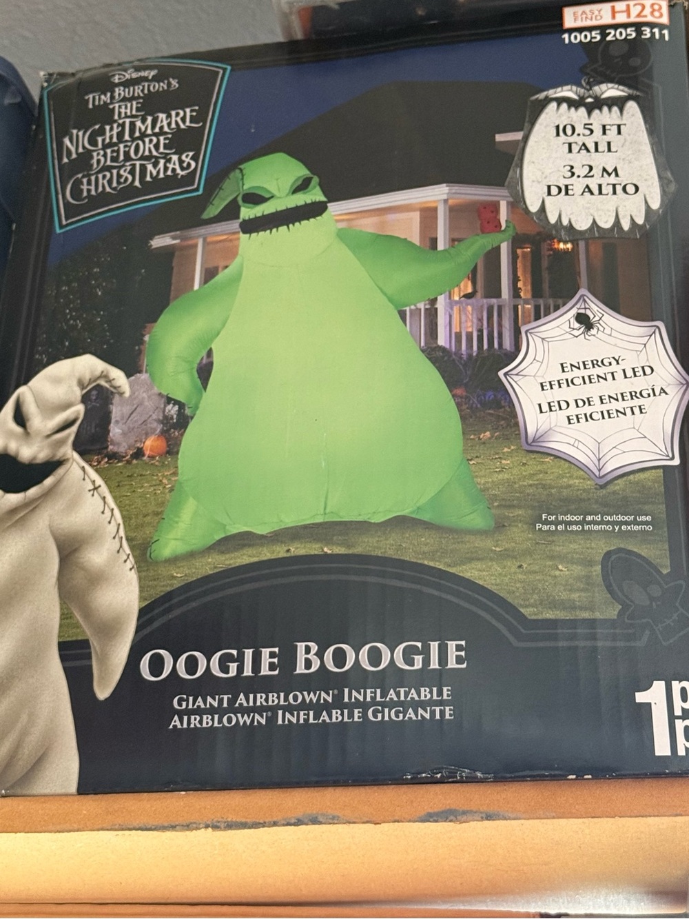 Disney Oogie Boogie Bright Green Giant Airblown Inflatableu